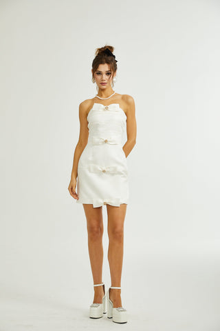 Coquette bow-embellished mini dress