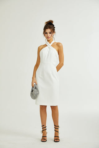 Azzurra crossover-strap midi dress