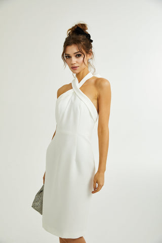 Azzurra crossover-strap midi dress