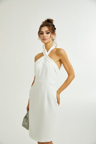 Azzurra crossover-strap midi dress