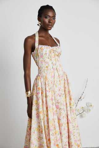 Odette floral-print halterneck midi dress