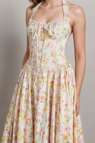 Odette floral-print halterneck midi dress