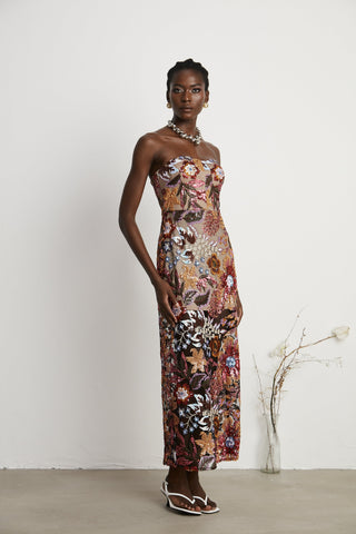 Thérèse sequin-embellished multicolour midi dress