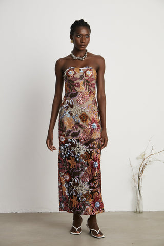 Thérèse sequin-embellished multicolour midi dress