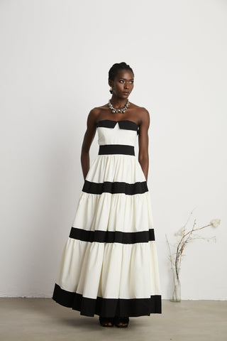 Sandrine pleated bow-embellished maxi dress