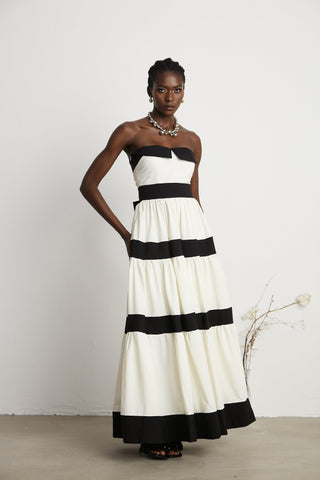 Sandrine pleated bow-embellished maxi dress