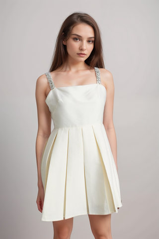 Ludivine crystal-embellished pleated dress