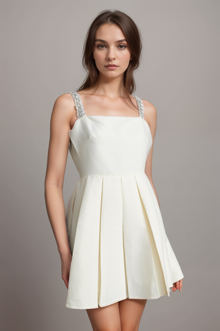 Ludivine crystal-embellished pleated dress