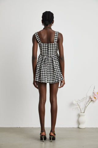 More & More-houndstooth mini dress