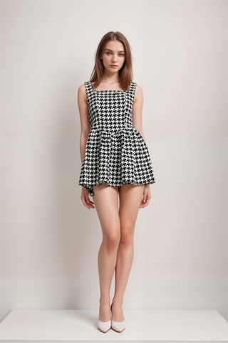 More & More-houndstooth mini dress