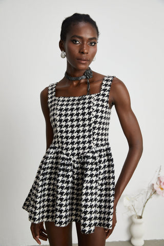 More & More-houndstooth mini dress