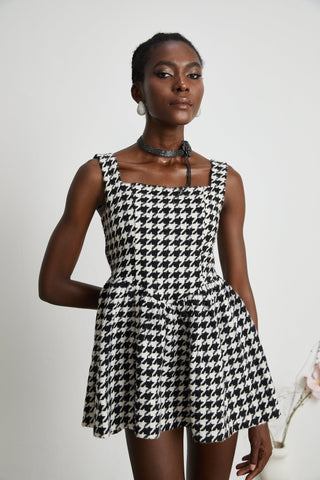 More & More-houndstooth mini dress