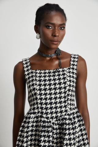 More & More-houndstooth mini dress