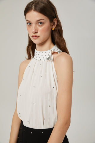 Ayla crystal-embellished top