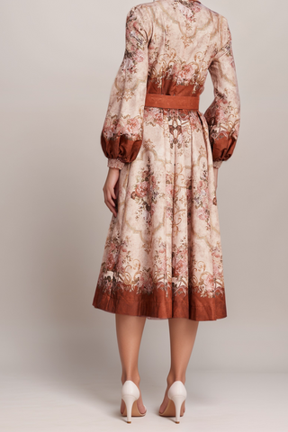 Pénélope crystal-button floral-print midi dress