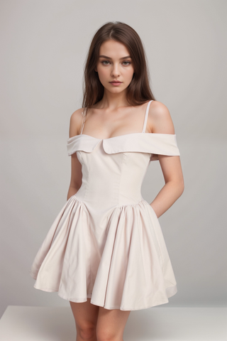 Diane high-waist pleated mini dress