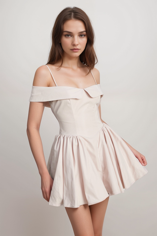 Diane high-waist pleated mini dress