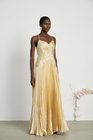 Eline pleated maxi dress