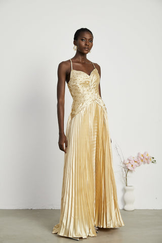 Eline pleated maxi dress