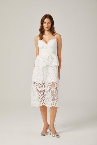 Austen guipure-lace midi dress