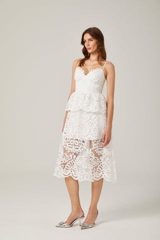 Austen guipure-lace midi dress