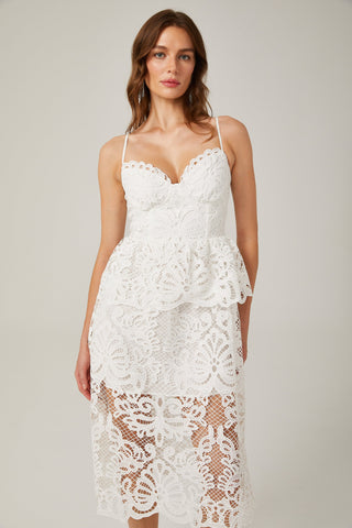 Austen guipure-lace midi dress