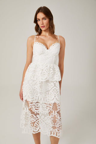 Austen guipure-lace midi dress