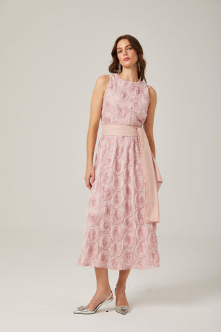 Paulette pink floral tie-waist midi dress