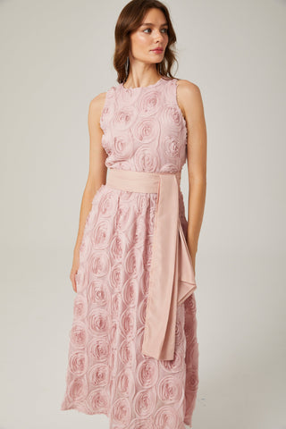 Paulette pink floral tie-waist midi dress