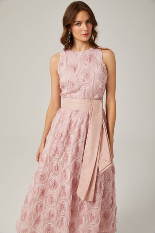 Paulette pink floral tie-waist midi dress