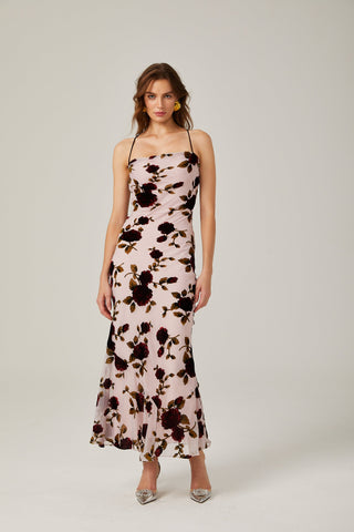 Lore backless floral maxi dress