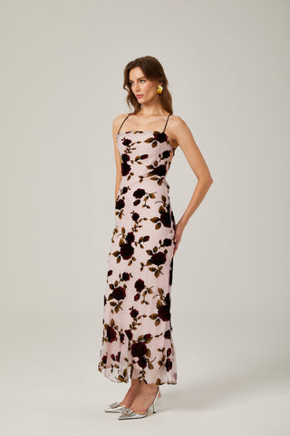 Lore backless floral maxi dress