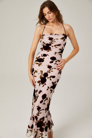 Lore backless floral maxi dress