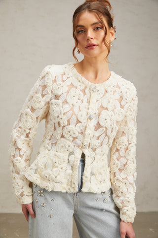 Marianne floral-appliqué embellished jacket