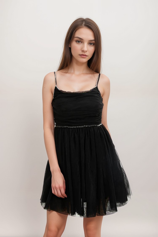 Catriona embellished tulle mini dress