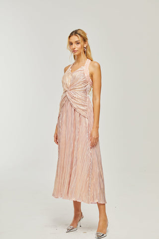 Fabienne crystal-embellished pleated midi dress