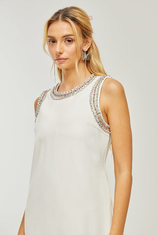 Émilie crystal-embellished mini dress