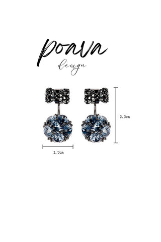 Blue Crystal embellished drop earrings