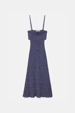 Strappy knit maxi dress in blue