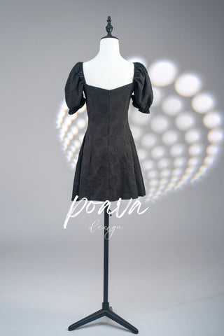 Enchanted LBD mini dress in black