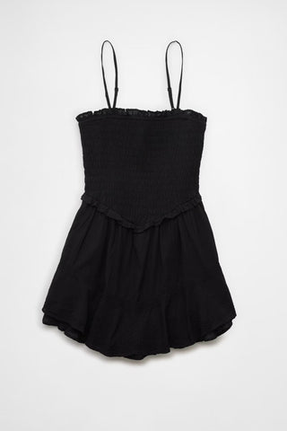 Ruffle Tiered Romper mini dress in black