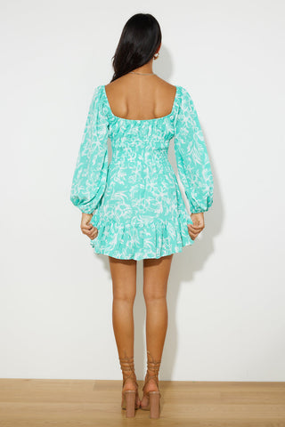 Long Beach Walks Mini Dress Mint