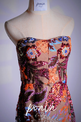 Thérèse sequin-embellished multicolour midi dress