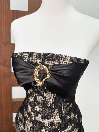 Strapless Black mini dress