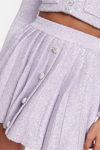 SEQUIN PLEATED TWO PIECE SET IN LILAC