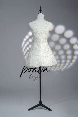 Lace white mini dress