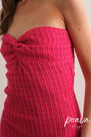 Textured Strapless Mini Dress