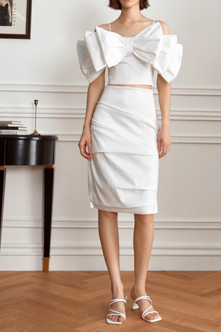 Bandage Midi Dress in White