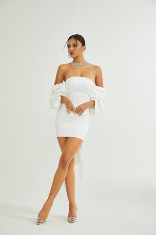 Hélène oversize-bow mini dress