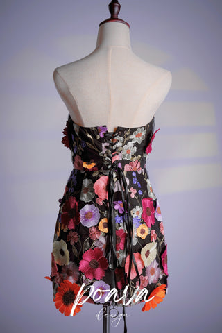 Floral Strapless mini Dress